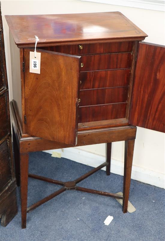 A mahogany collectors chest on stand W.45cm